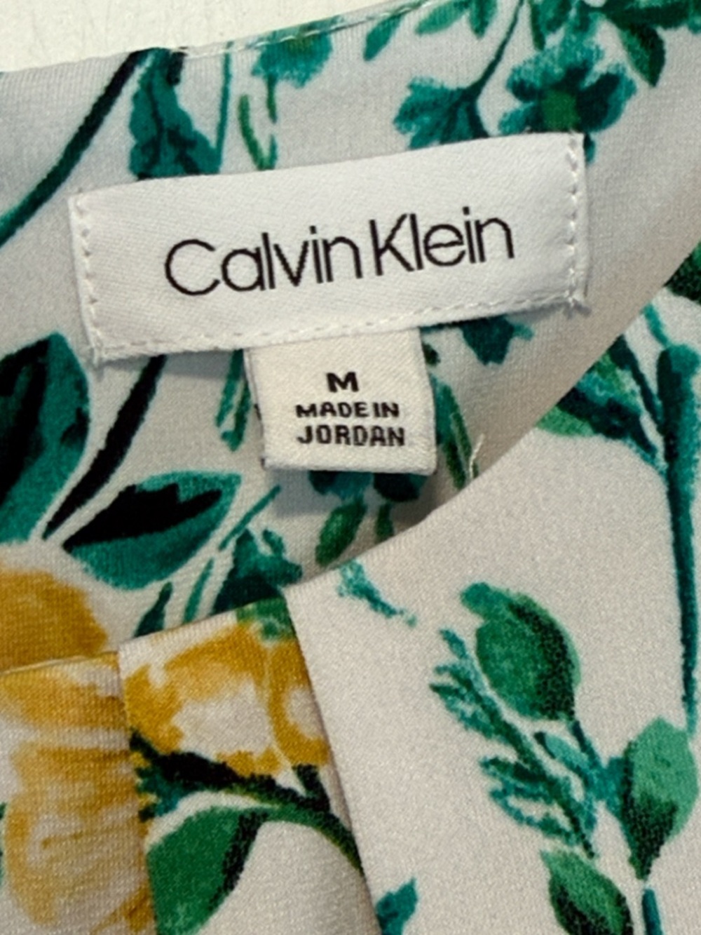Calvin Klein White Floral Sleeveless blouse - Yellow & Green - Picture 3 of 4
